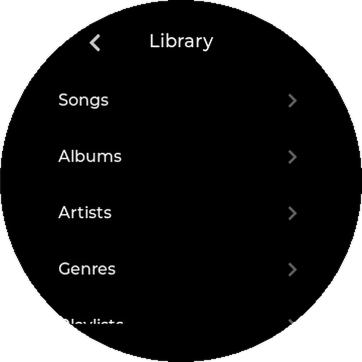Library: Songs, Albums, Artists, Genres and Playlists